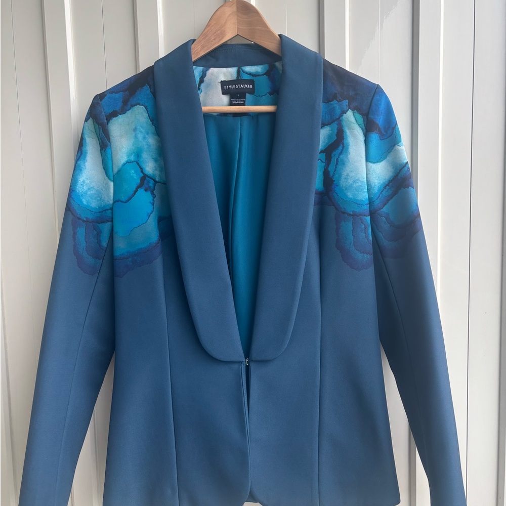 Abstract Blue and Teal Blazer